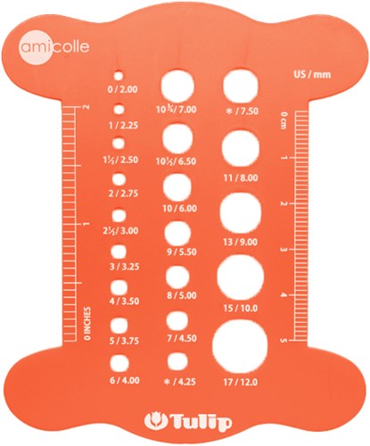Tulip Knitting Needle Gauge 3 Orange