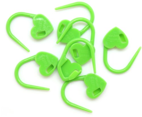 Tulip Locking Stitch Markers Heart 3 Green