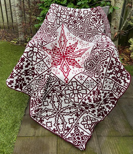 Scrappiness Claret/Burgundy/Hint of silver Crochetkit - with Digital Pattern