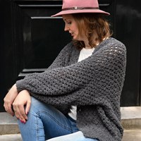 Crochet Kit Budgetyarn Soft Aran Granny Stripe Cardigan-3