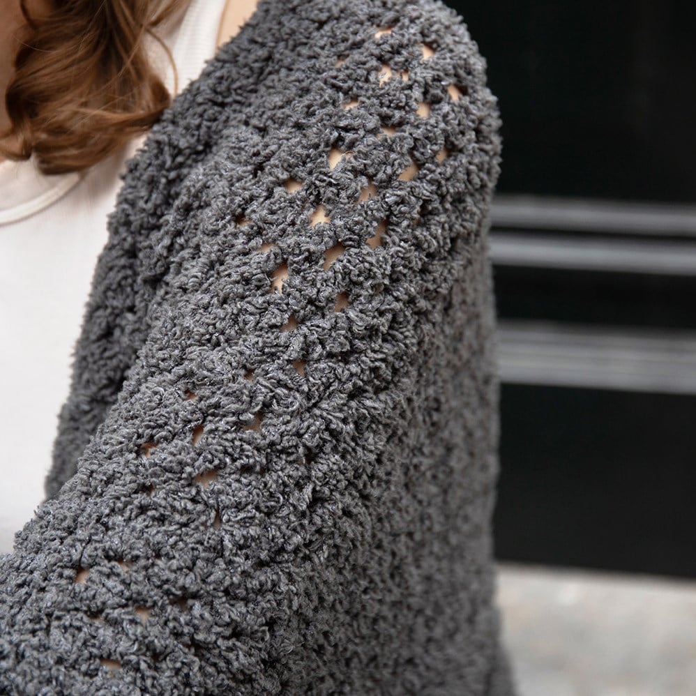Crochet Kit Budgetyarn Soft Aran Granny Stripe Cardigan Yarnplaza
