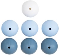 Go Handmade Silicone Beads 7 Pieces 15 Blue Mix