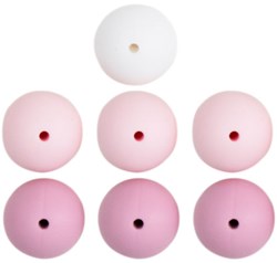 Go Handmade Silicone Beads 7 Pieces 14 Pink Mix