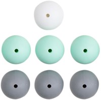 Go Handmade Silicone Beads 7 Pieces 17 Mint Mix