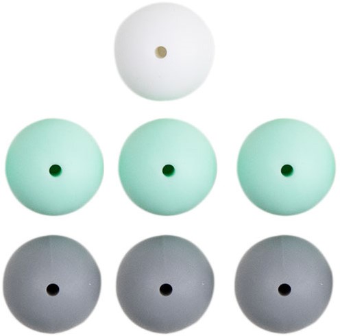 Go Handmade Silicone Beads 7 Pieces 17 Mint Mix