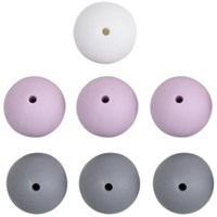 Go Handmade Silicone Beads 7 Pieces 16 Lavender Mix