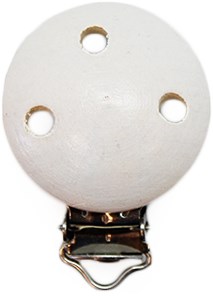 Wooden Pacifier Clip White