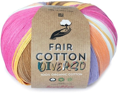 Katia Fair Cotton Diverso 401 Yellow-Fuchsia