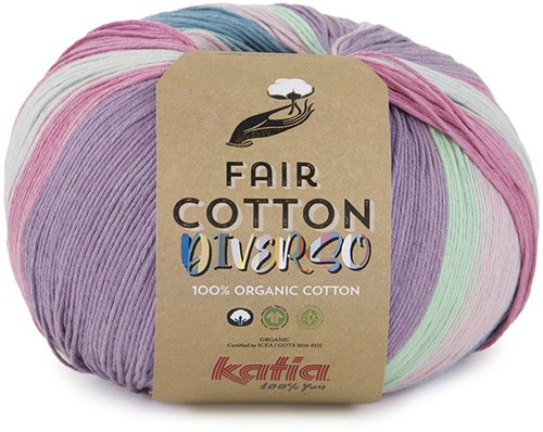 Katia Fair Cotton Diverso 406 Waters/Rosés/Lime