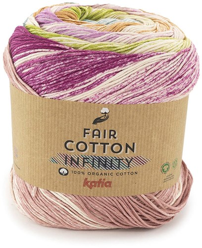 Katia Fair Cotton Infinity 108 Lila-Pistache-Blauw