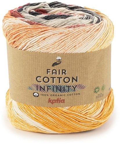 Katia Fair Cotton Infinity 109 Red-Orange-Black