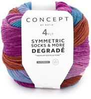 Katia Symmetric Socks & More - Degradé 083 Brown- Chewing Gum Pink-Blue