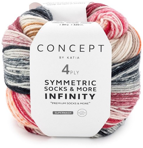 Katia Symmetric Socks & More - Infinity 090 Beige-Orange-Red-Black