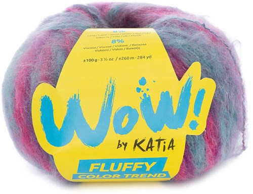 Katia WOW - Fluffy Color Trend 300 Waterblue - Fuchsia - Lila