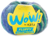 Katia WOW - Fluffy Color Trend 301 Bottle Green - Neon Green - Blue