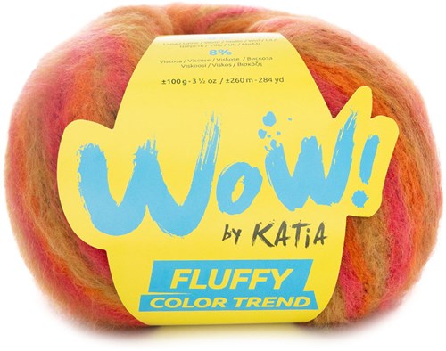 Katia WOW - Fluffy Color Trend 303 Orange - Strawberry Red - Pistache