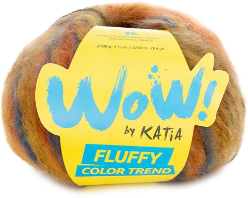 Katia WOW - Fluffy Color Trend 305 Green Blue - Ocher - Rust Brown