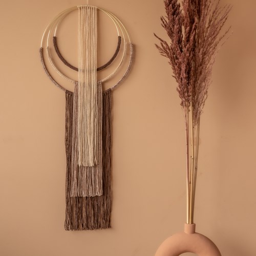 Macramé Pattern Yarn and Colors Wrapped up Wall Hanging-3