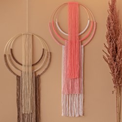 Macramé Pattern Yarn and Colors Wrapped up Wall Hanging