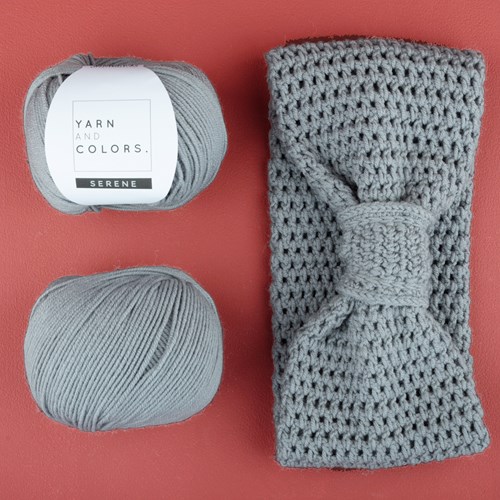 Yarn and Colors Soft Serene Headband Crochet Kit 2 Shark Grey