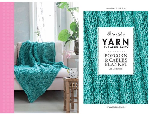 YARN The After Party nr.24 Popcorn-Cables Blanket UK