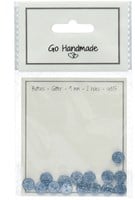 Go Handmade Glitter Buttons Blue 9mm (15 pieces)