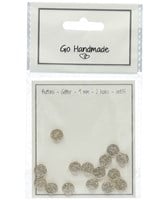 Go Handmade Glitter Buttons Gold 9mm (15 pieces)