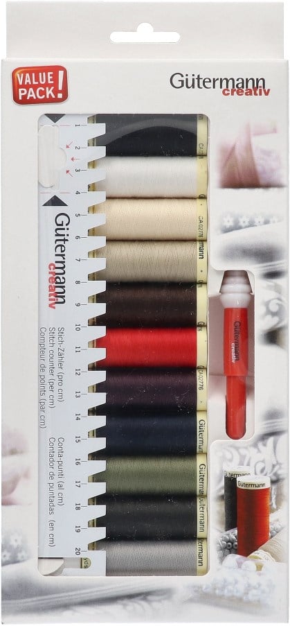 Gütermann Sewing Thread Set with Sewing Gauge and Seam Ripper - 11