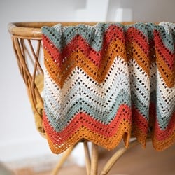 Crochet Pattern Organic Cotton Ripple Baby Blanket